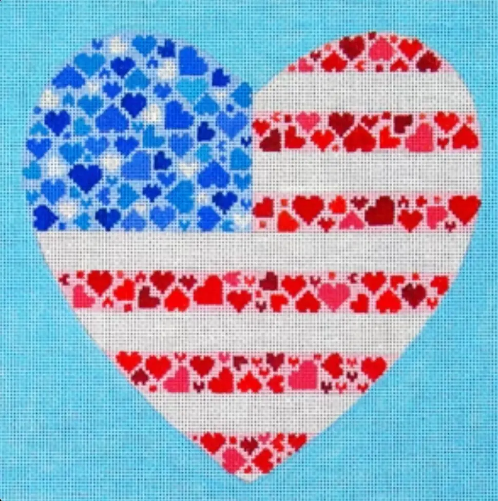 D8164 Patriotic Heart Stitch Guide 1