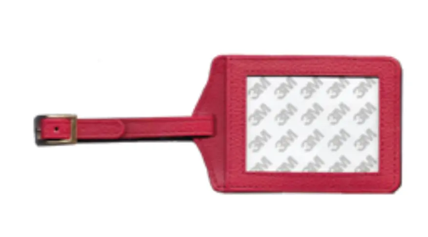 Leather Luggage Tag - Red 1