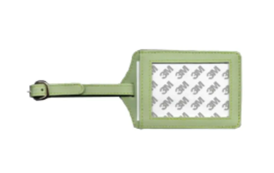 Leather Luggage Tag - Lime Green 1