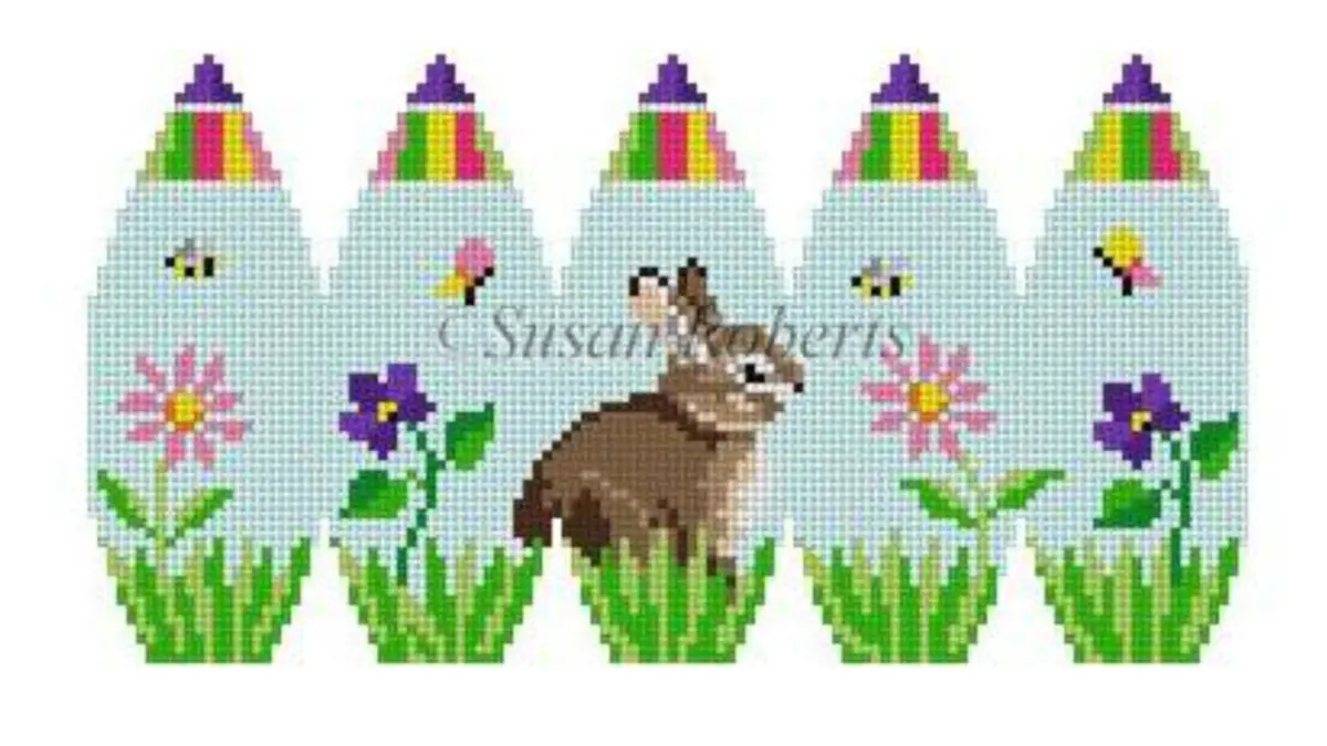 0414 Bunny In Flowers 3D Egg 1