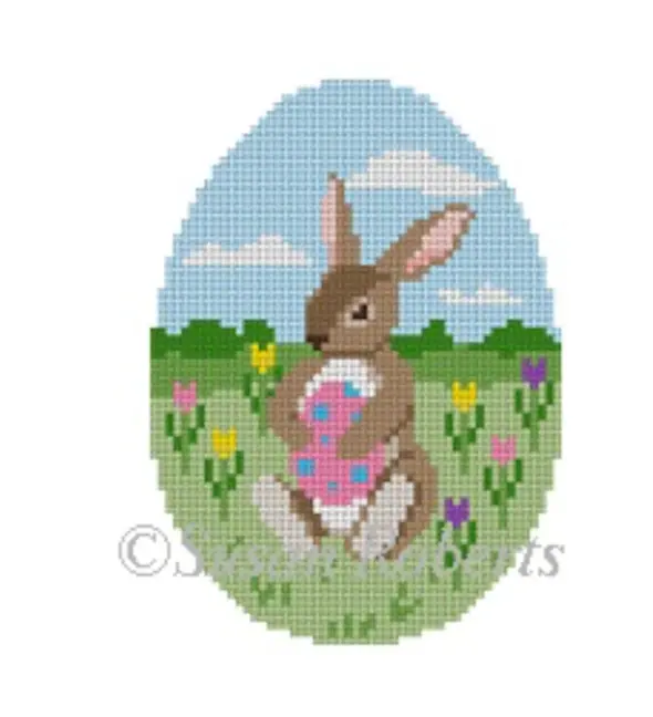 0492N Sitting Rabbit With Egg Easter Egg 1
