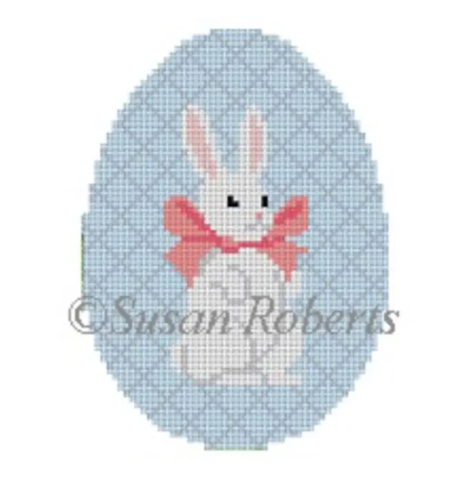 0493 White Rabbit With Bow Easter Egg 1