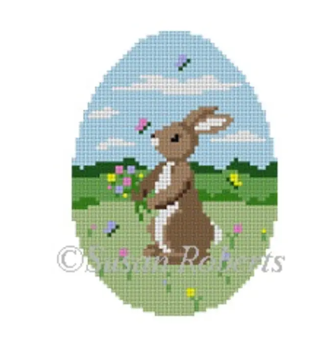 0494N Rabbit With Butterflies Easter Egg 1