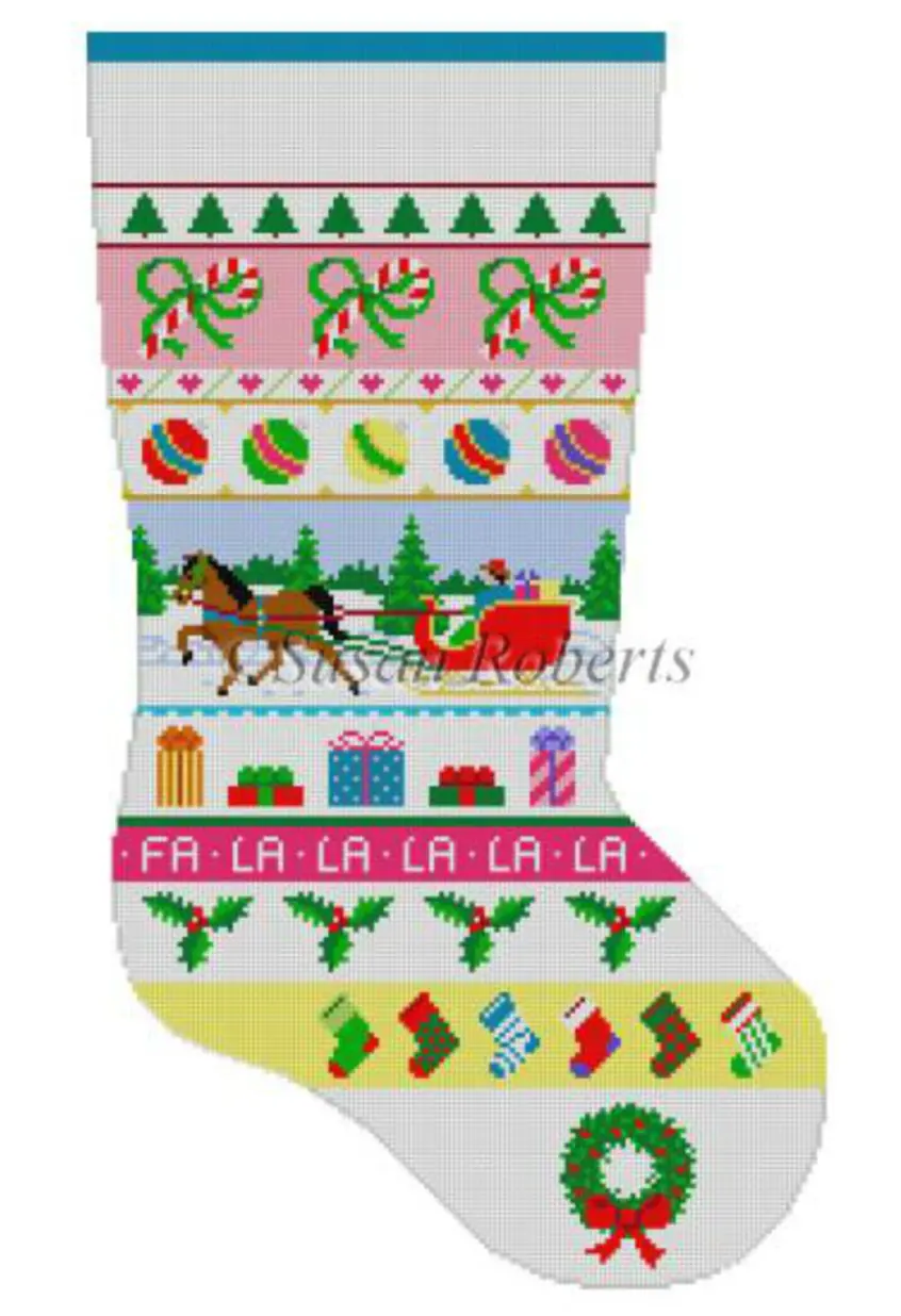 0121 Sleigh Ride Stripe Stocking 1