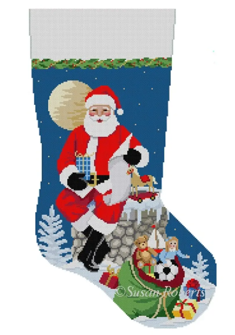 3276 Santa's Chimney Moonlit Rest Stocking 1