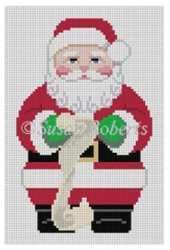 1226F Red Suit Santa With List 1
