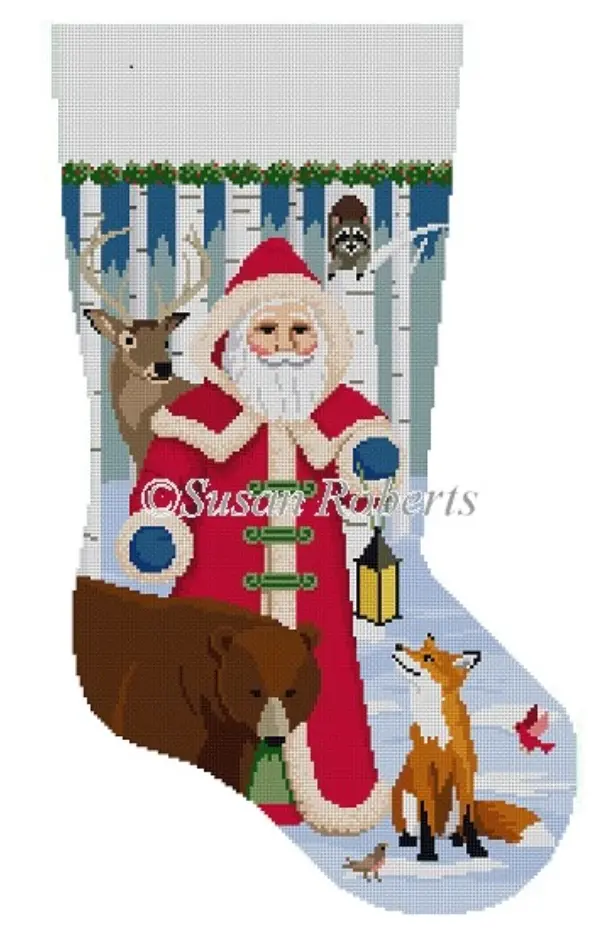 3225 Santa And Forest Friends Stocking 1