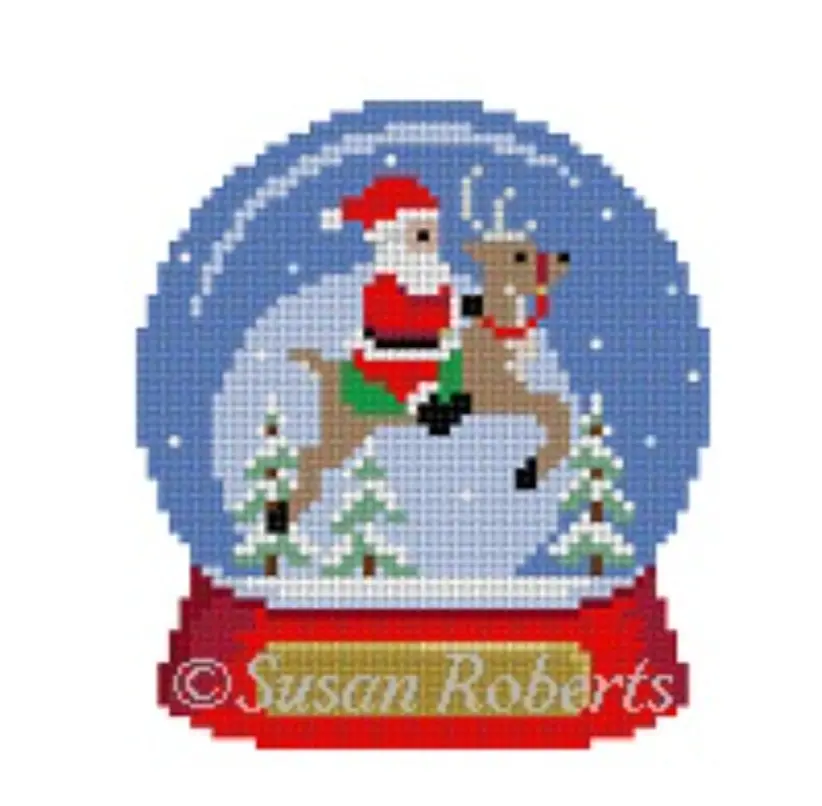 5149 Santa Riding Reindeer Snow Globe 1