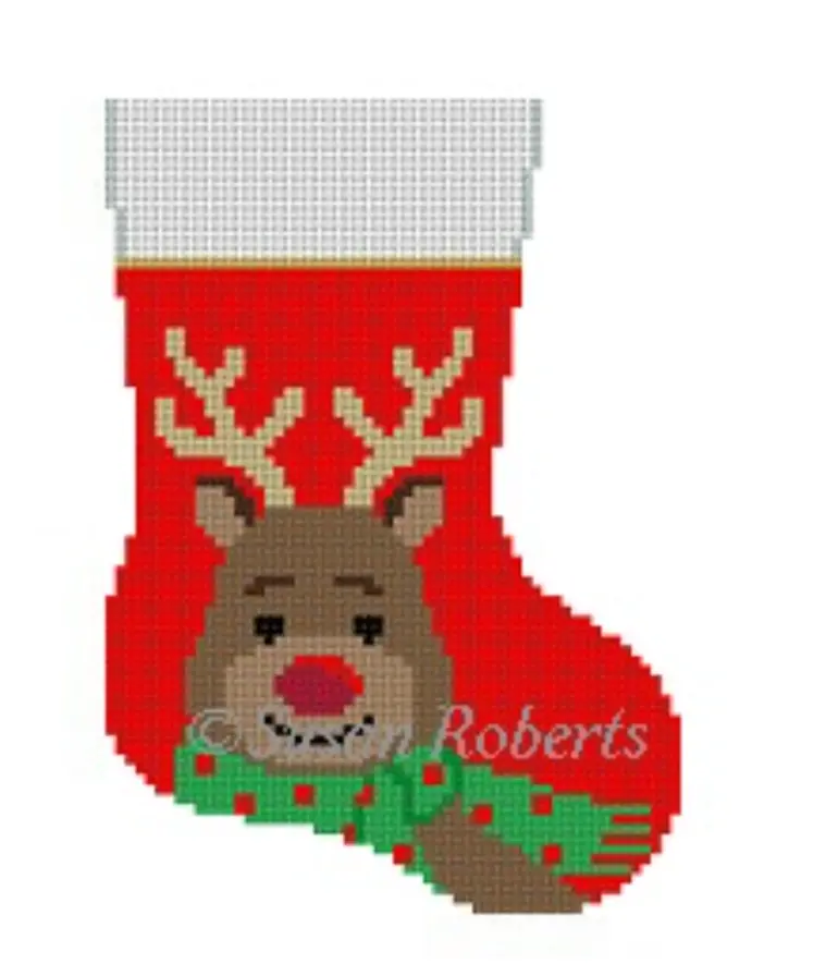 5472 Reindeer With Scarf Mini Stocking 1