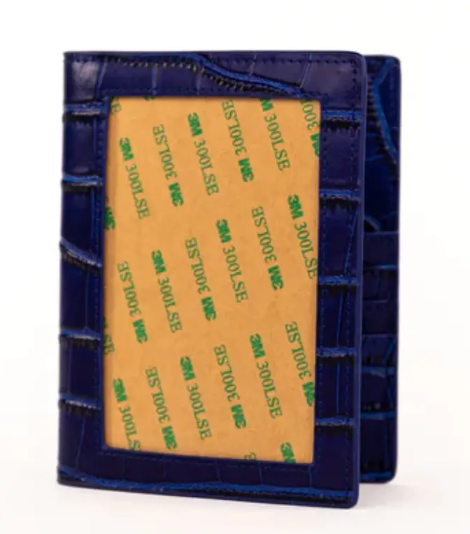 Rachel Barri Passport Cover - Blue Embossed Crocodile 1
