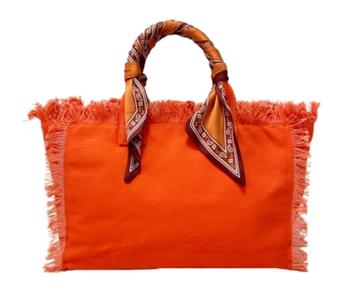 Canvas Beach Bag - Orange 1