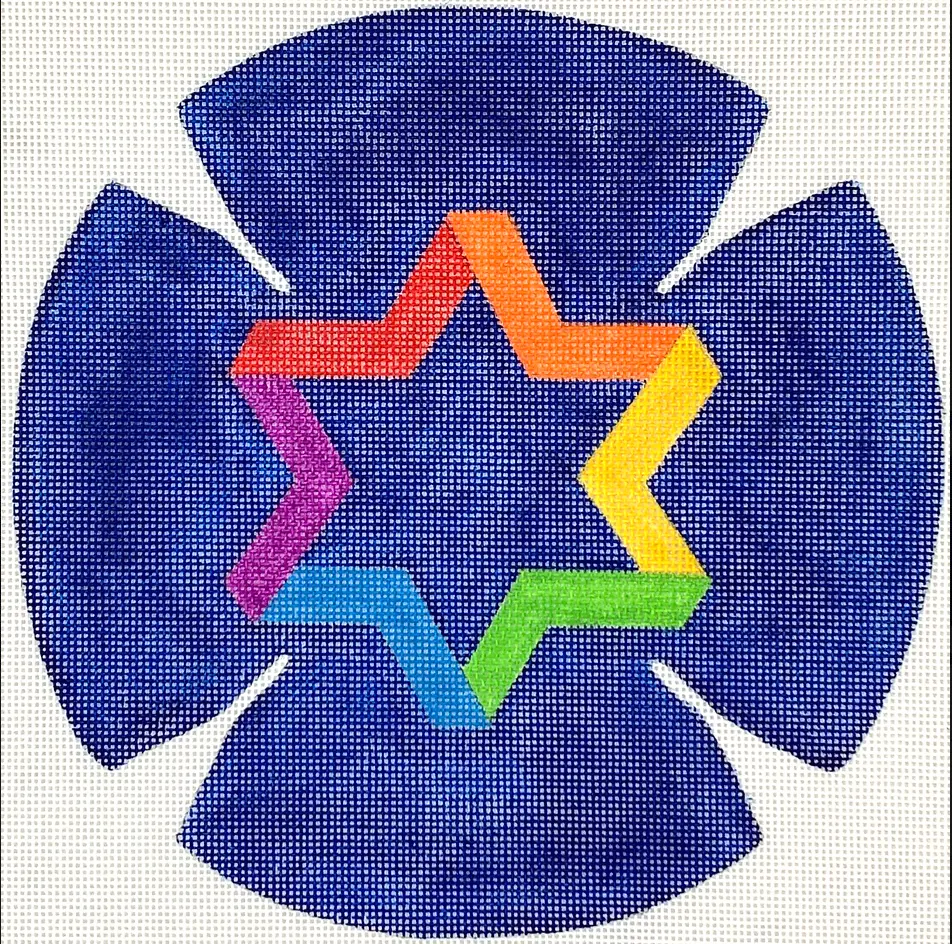 Kip-01 Rainbow Star Of David Kippah 1