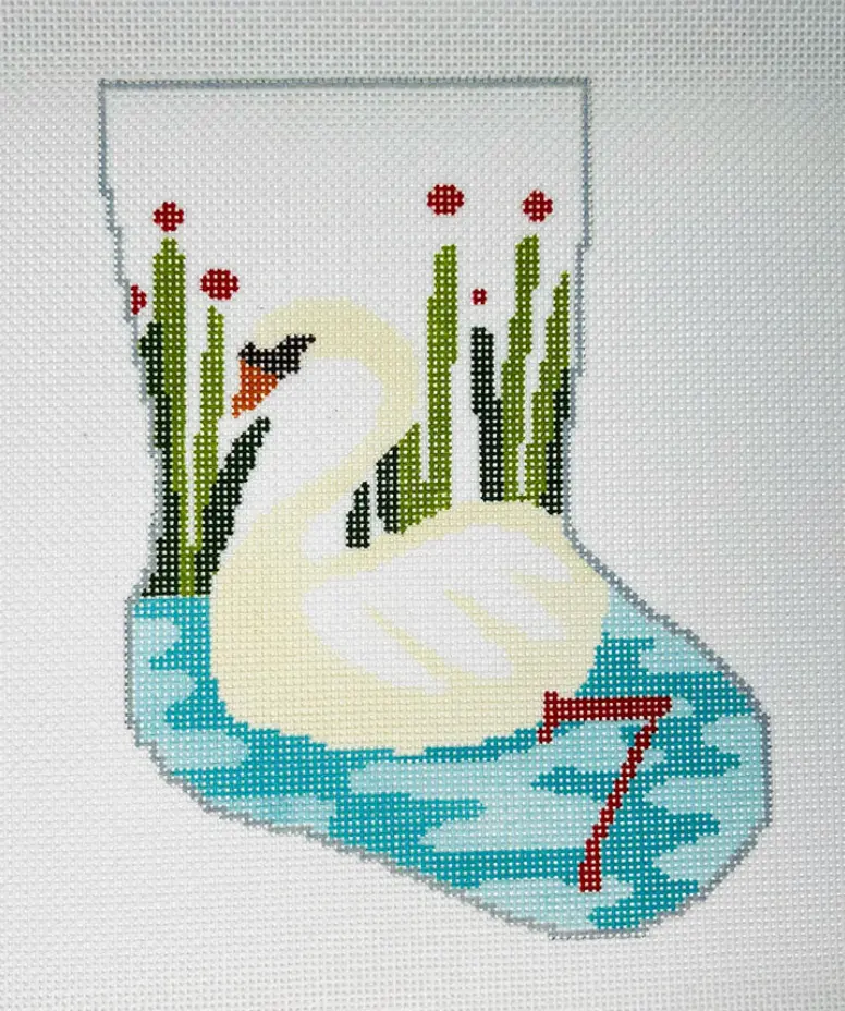 Bs41 Seven Swans A Swimming Mini Stocking 1