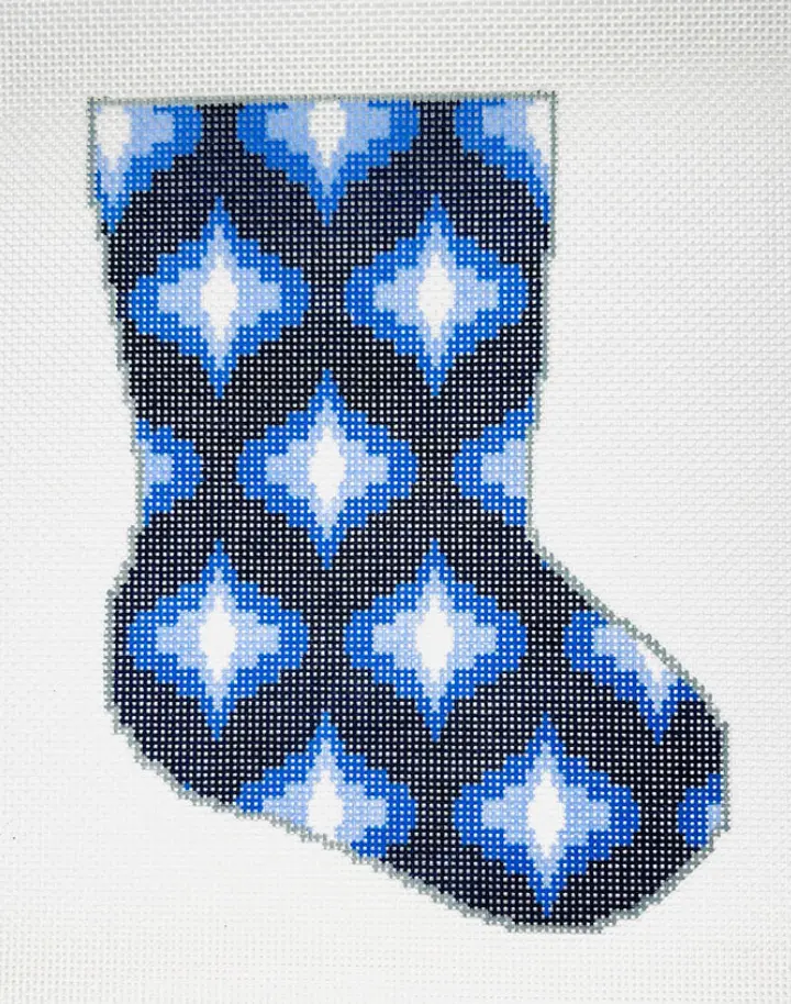 Bs49 Classic Blues Ogee Mini Stocking 1
