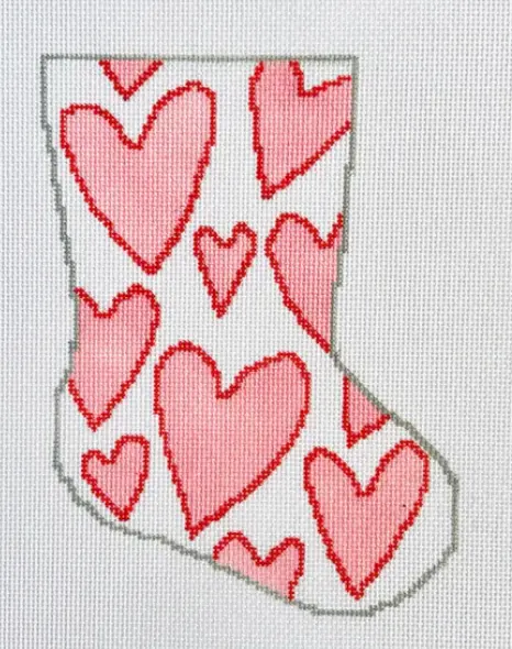 Bs74 I Love You More... Hearts Mini Stocking 1
