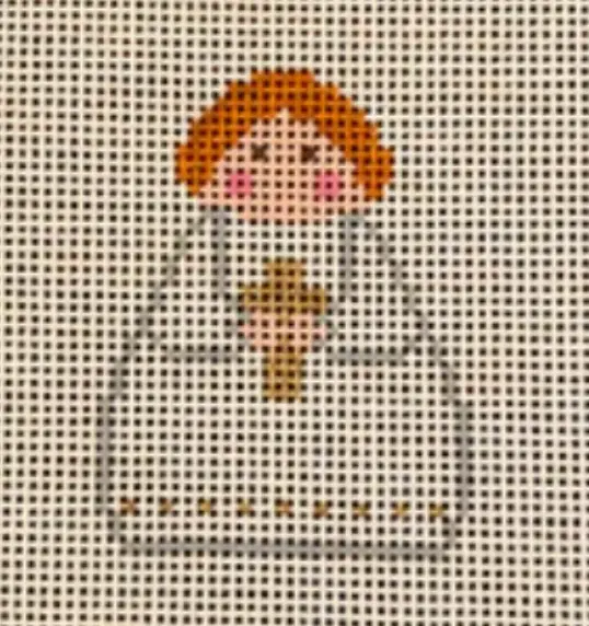 Si165-19 White Angel With Gold Cross 1