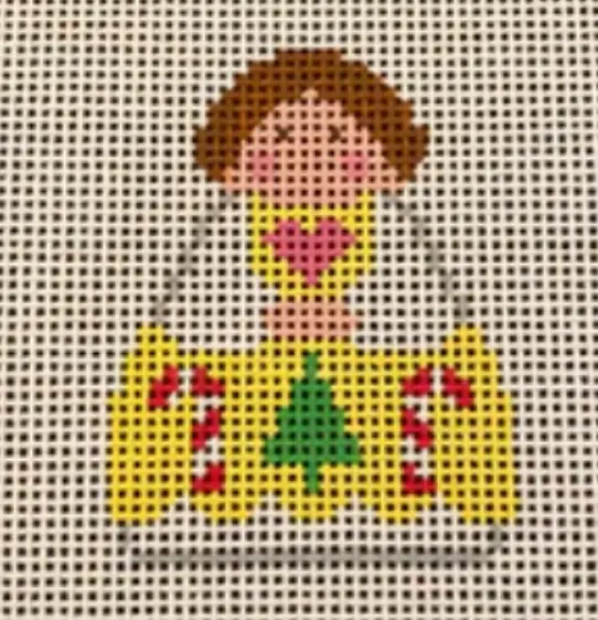 Si165-73 Yellow Angel With Candy Canes 1