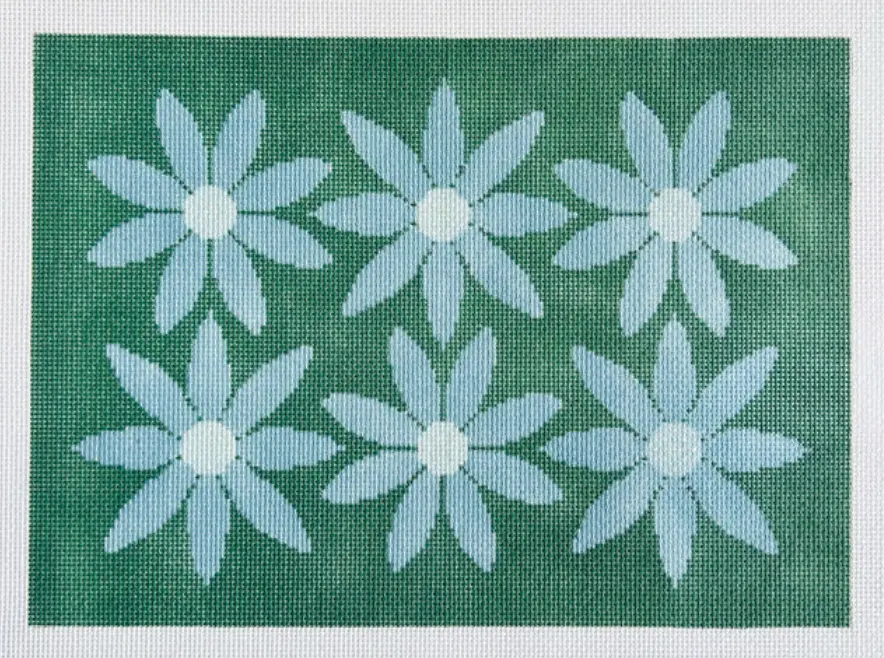 Ta4052 Courteney Six Flowers - Green And Blue 1