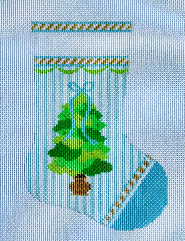 Kcd1554b Tree On Blue Mini Sock 1