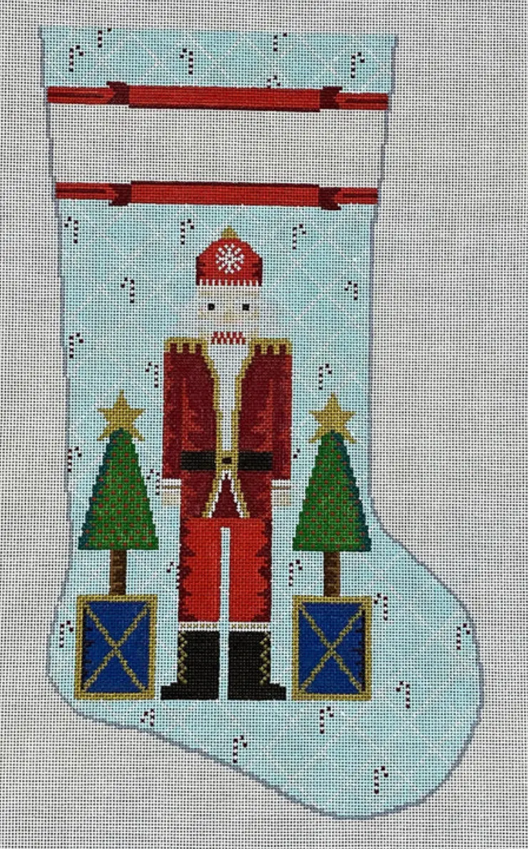 Kcd7614 Santa Nutcracker On Blue Stocking 1