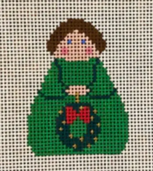 Si165-29 Green Angel With Wreath 1
