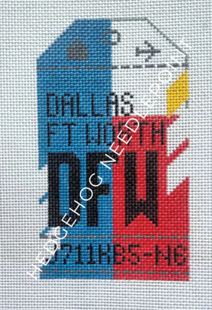 Hn Dfw Dallas Fort Worth Retro Travel Tag 1