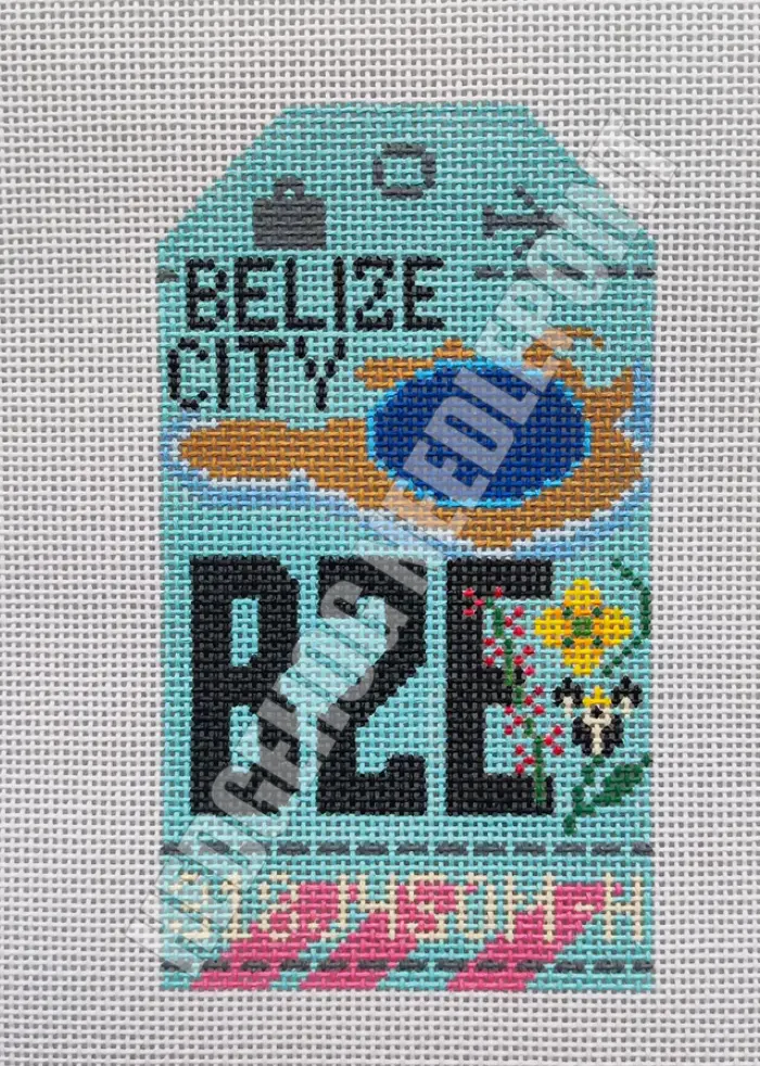 Hn Bze Belize City Retro Travel Tag 1