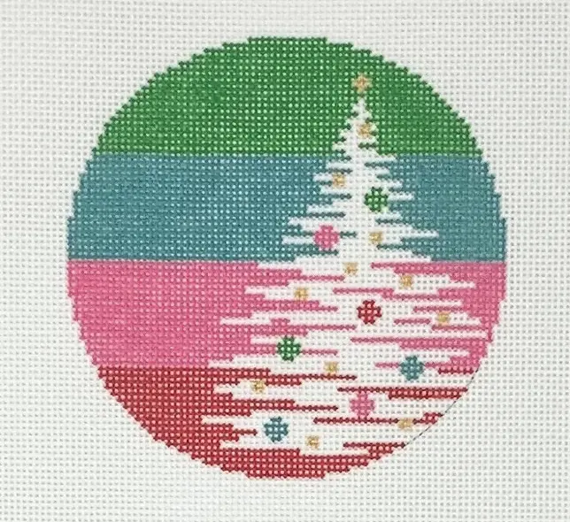 X-24 Christmas Tree On Stripes - 18 Mesh 1