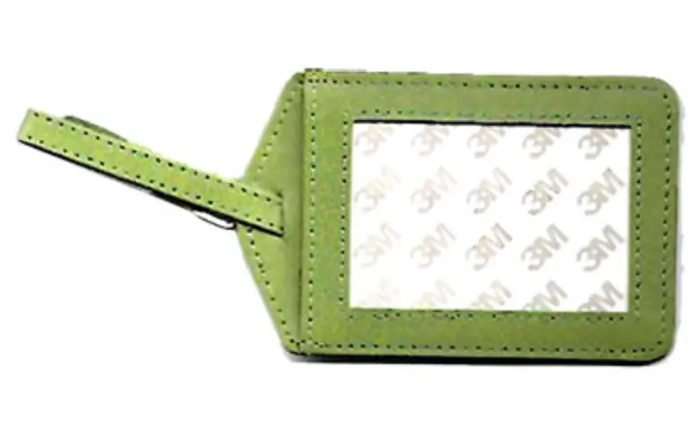 Llt Leather Luggage Tag - Olive Green 1
