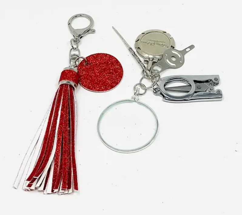 Victoria Whitson Accessory Tassel With Scissors -  Red Sparkle 1