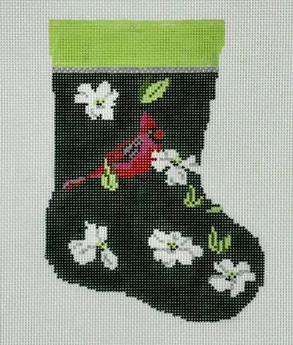 Ms1 Cardinal And White Dogwood Mini Sock 1