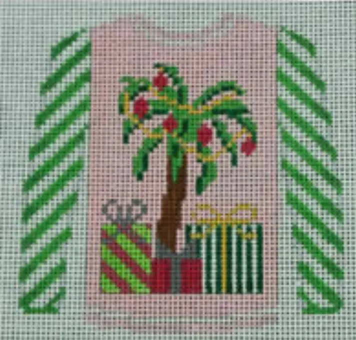 O199p Pink Palm Tree Sweater 1
