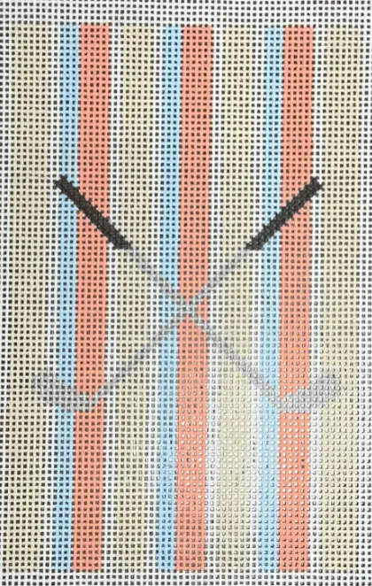 Ydg11 Stone, Blue, And Coral Stripes With Golf Clubs 1