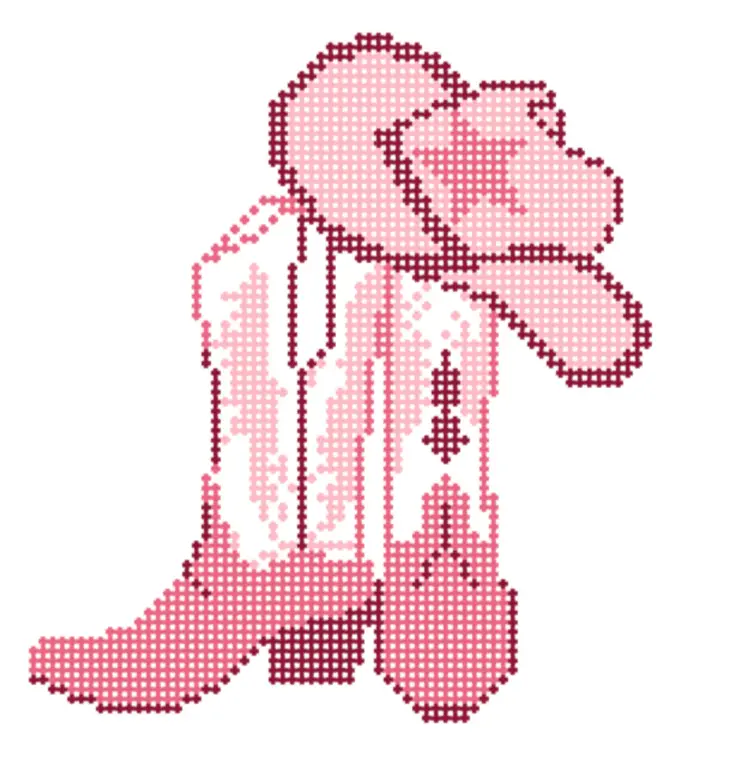 Aok161 Pink Cowboy Boots 1