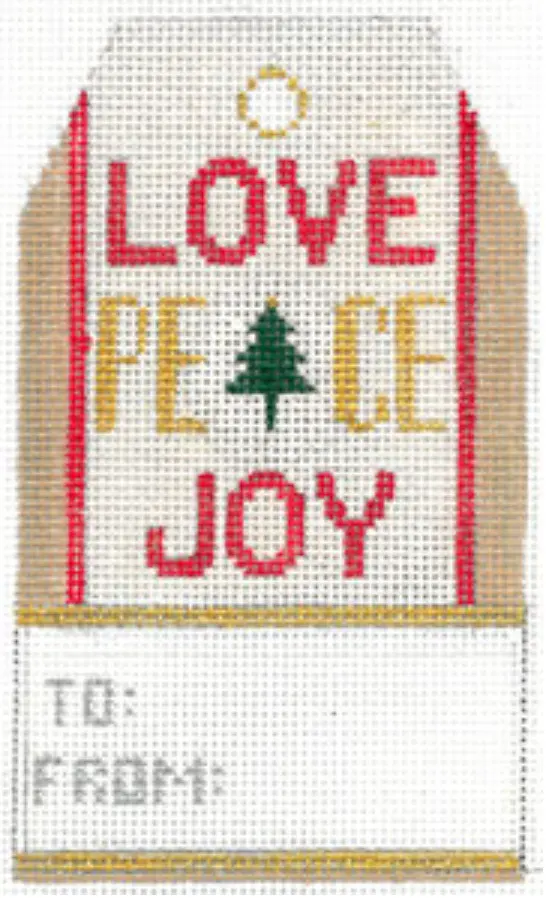 Xo-198C Love Peace Joy Gift Tag 1