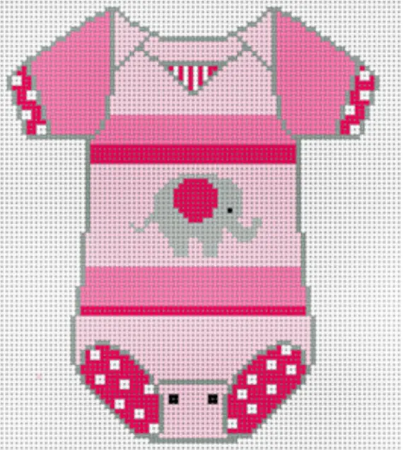 Xo-183E Pink Elephant Baby Onesie 1