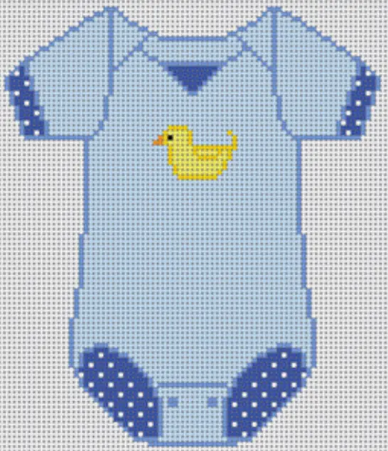 Xo-183B Blue Baby Onesie With Duck 1