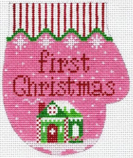 Xo-146A Girl's First Christmas Mitten 1