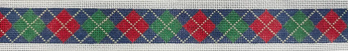 122A Argyle Belt - Navy/Green/Red 1
