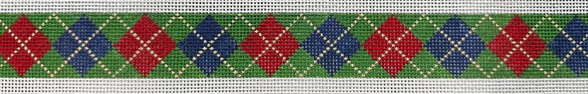 122C Argyle Belt - Green/Navy/Red 1