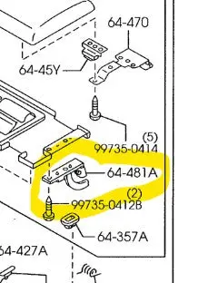 1999-2000 Mazda Miata Center Console Arm Rest Hinge Stop Nc10-64-481A 1