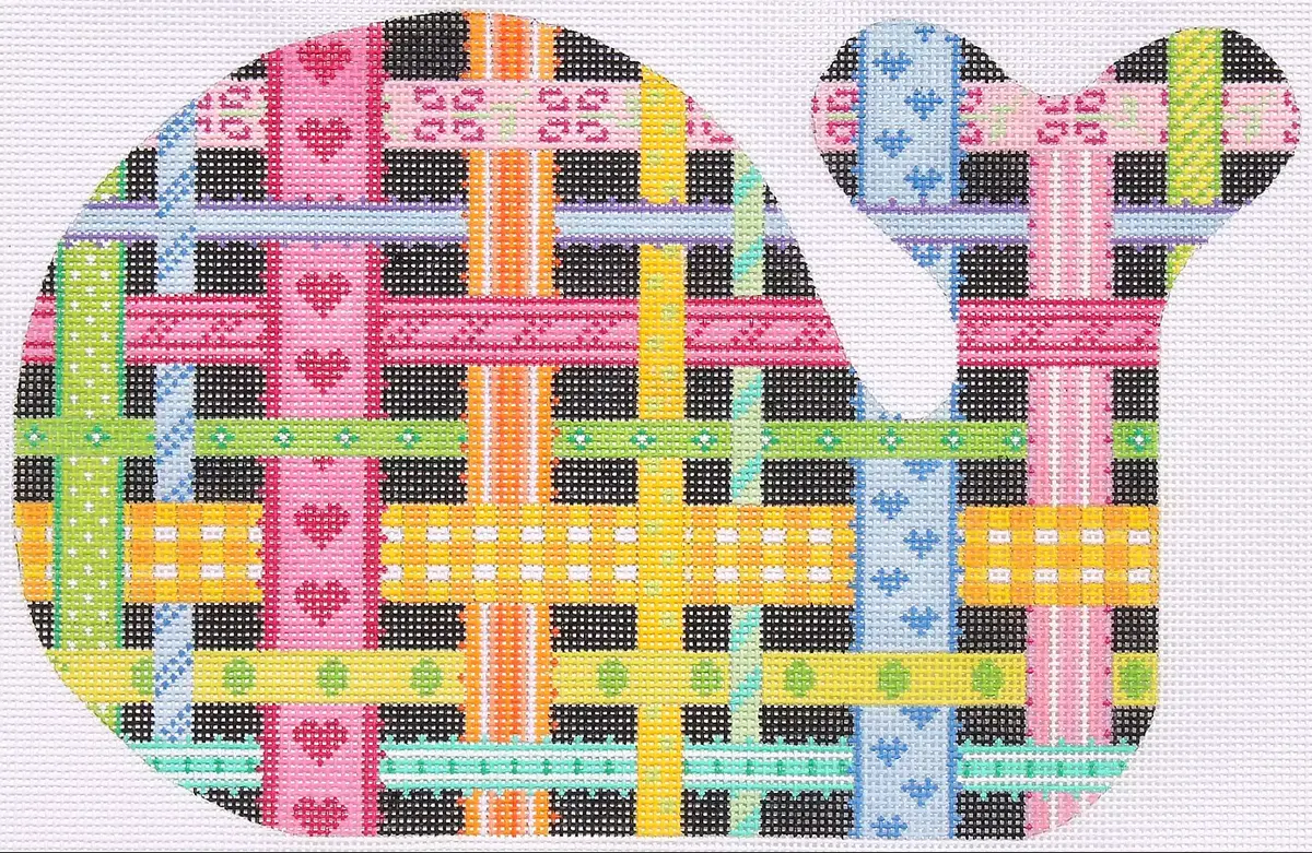 Sst-16 Medium Whale - Woven Ribbons On Black 1