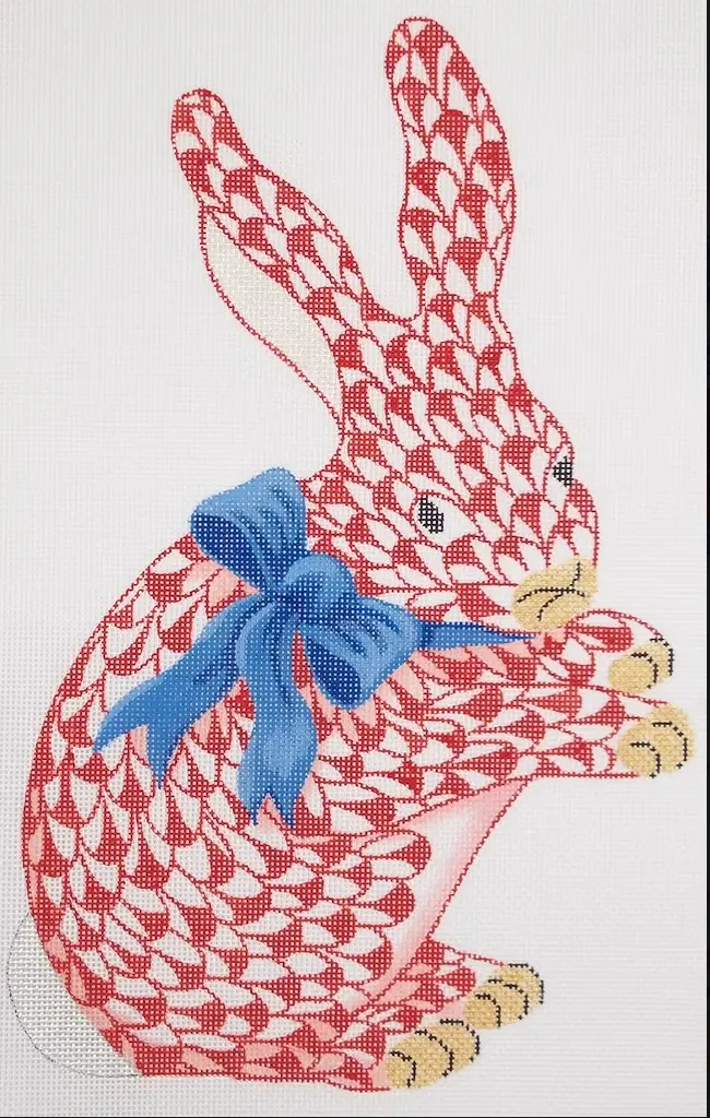 Sst-331 Standing Bunny - Red With Bow 1
