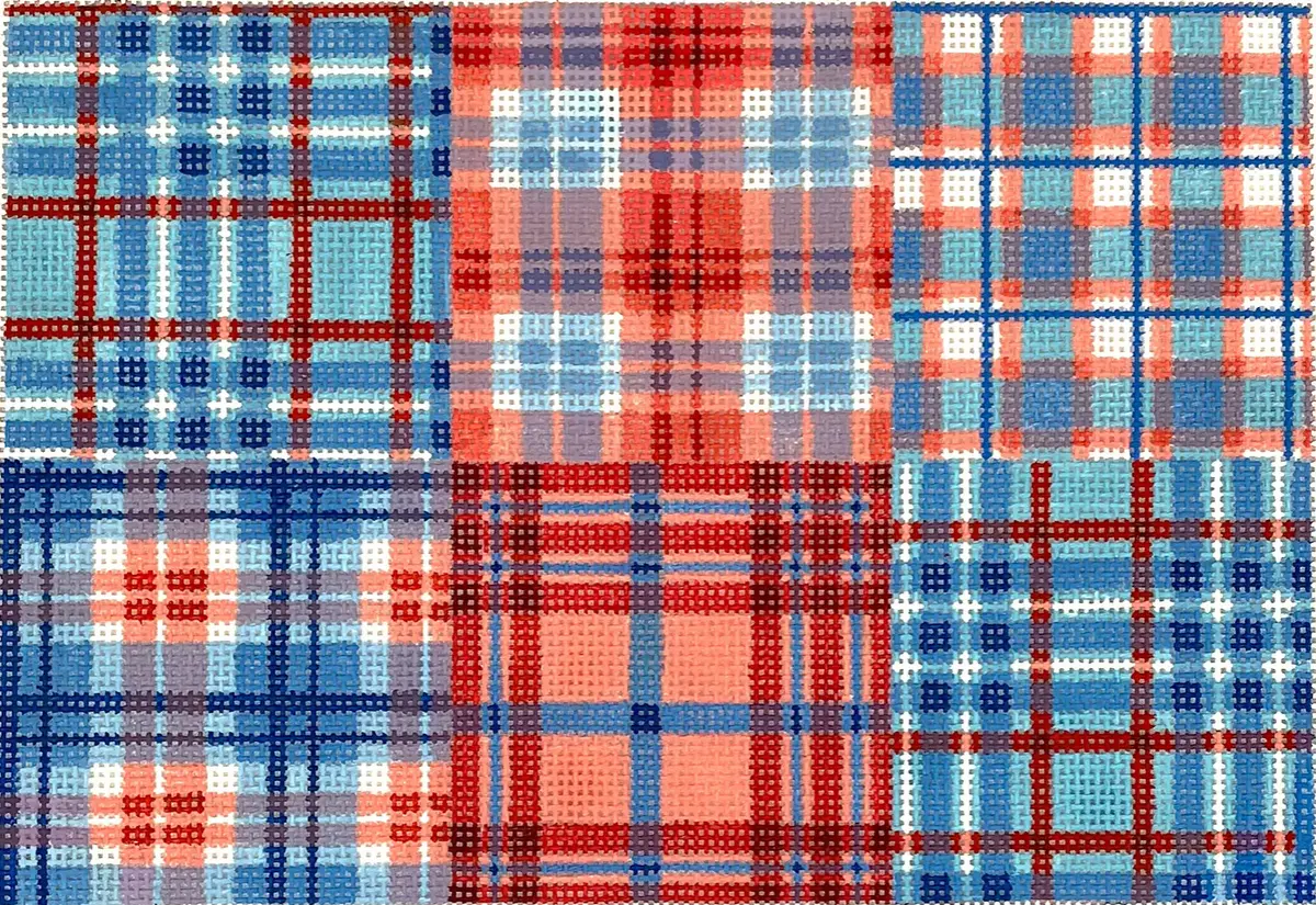 Cl-09 Red And Blue Madras Plaid Clutch 1