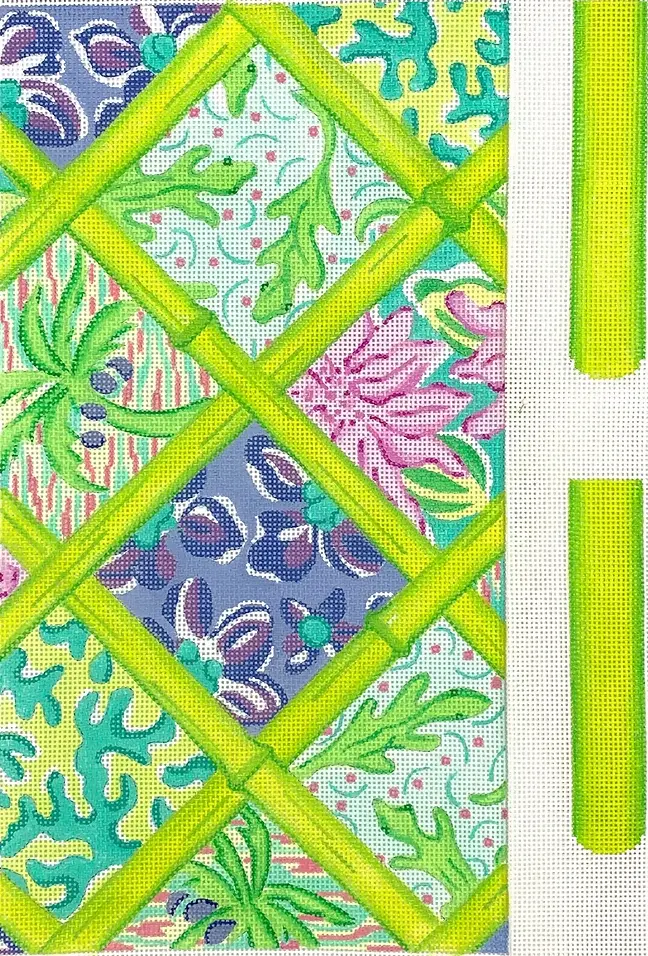 Cle-02 Lilly-Inspired Blue Patchwork Envelope Clutch 1