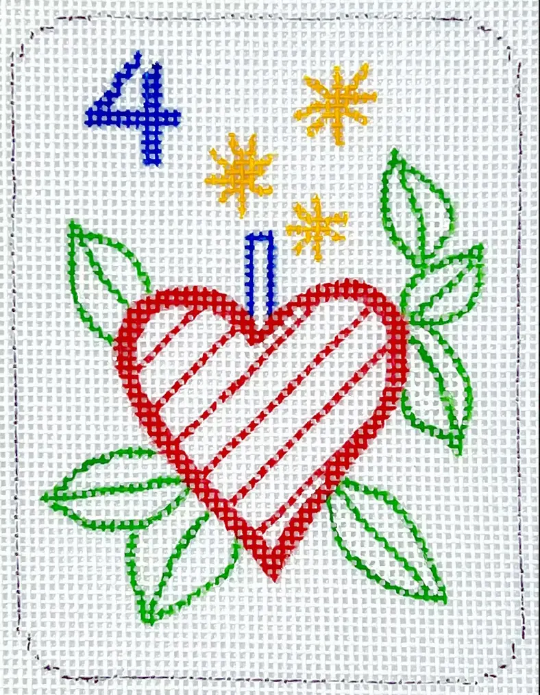 Om-376 Mini Mahjong Tile - Heart With Leaves 1