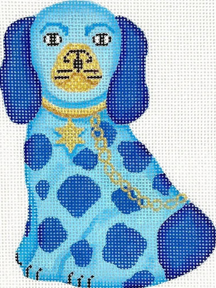 Jm-16 Mini Staffordshire Dog With Star Of David 1