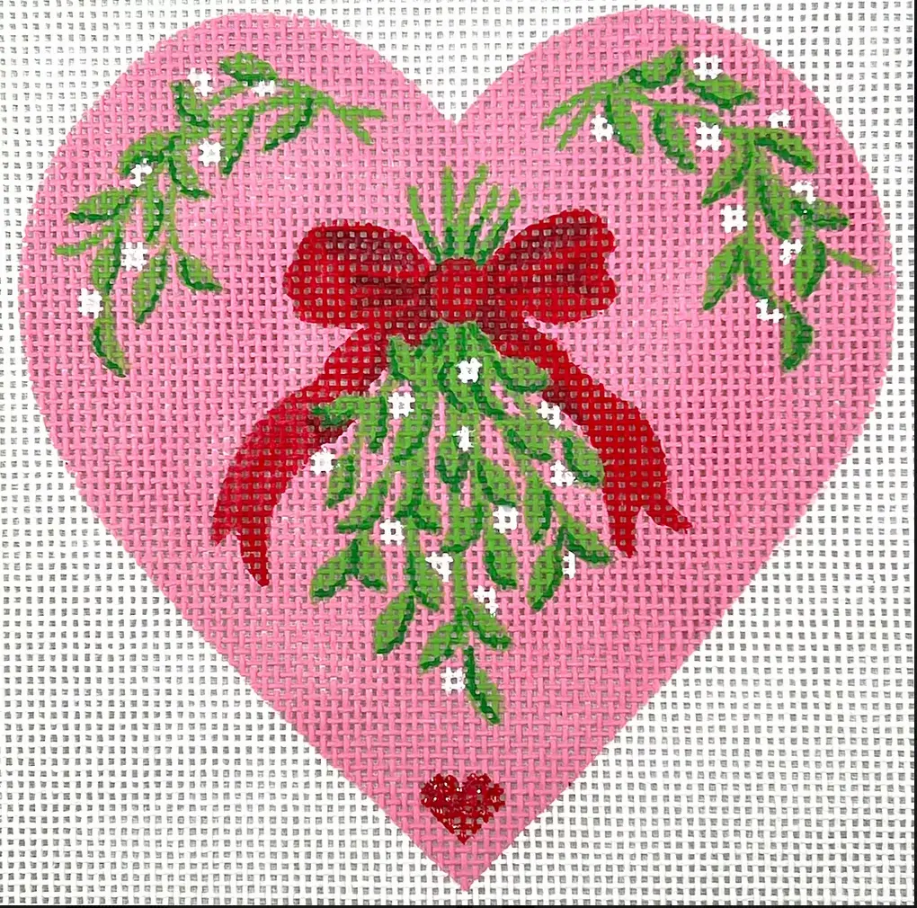 Xm-40 Pink Heart With Mistletoe 1