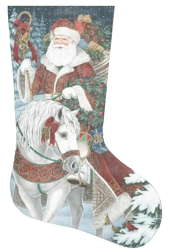 Ttaxs312 Santa On Horseback Stocking 1