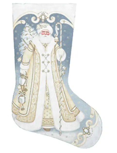Ttaxs343 Golden Santa Stocking 1